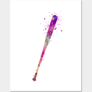 Baseball Bat Watercolor Baseball Player Gift Posters and Art